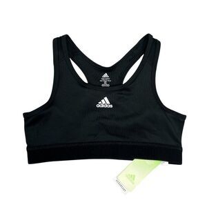 Adidas Sports Bra Girls Size Large Black Aeroready Techfit Athletic Running Yoga